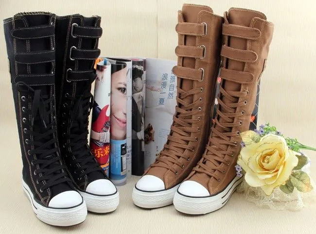 Botas Largas Botines Tipo Converse Rock Punk Emo Skato - Tienda en ...