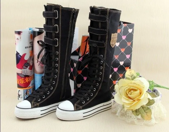 Botas Largas Botines Tipo Converse Rock Punk Emo Skato - Tienda en ...