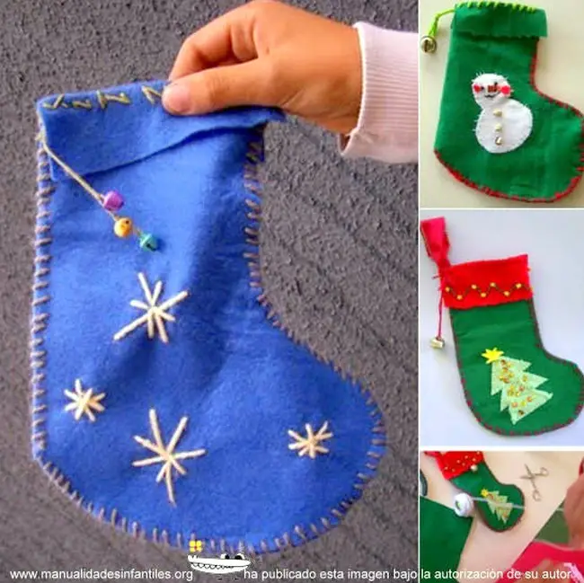 Botas de Navidad en fieltro - Manualidades Infantiles
