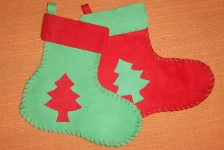 Bonita bota de Navidad en fieltro en Manualidades con fieltro