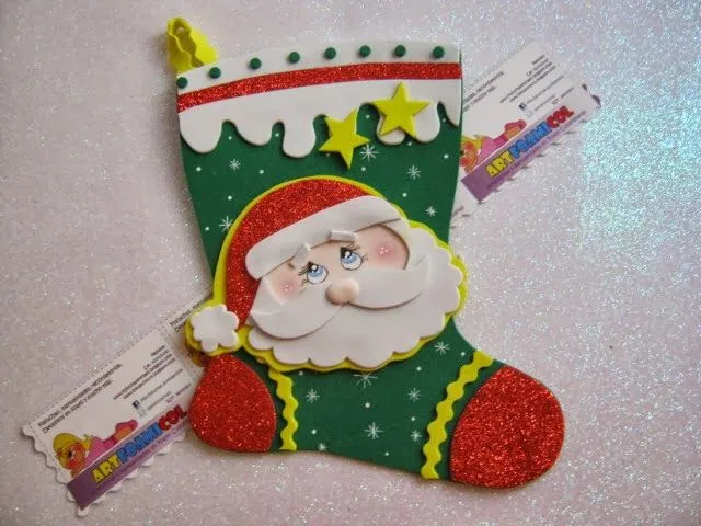 Botas navideñas en foami - Imagui