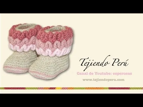 Botas con ondas para bebés tejidas en wiggle crochet (wiggle ... Botas con ondas para bebés tejidas en wiggle crochet (wiggle ...