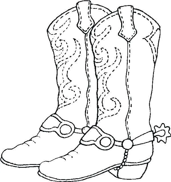 Botas vaqueras dibujo para colorear - Imagui