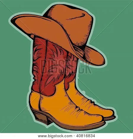 Botas vaqueras dibujo para colorear - Imagui