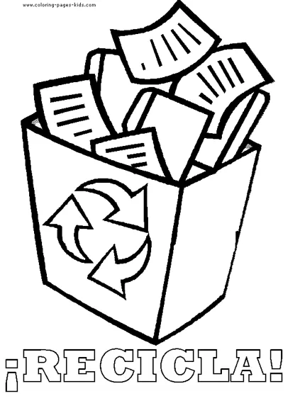 Bote de basura dibujo para colorear - Imagui
