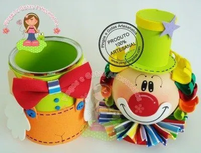 bote con tapa de payaso | Manualidades | Pinterest | Dulceros ...