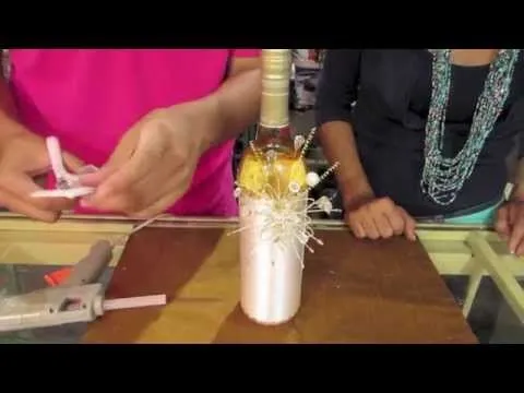 botella decorada boda - YouTube