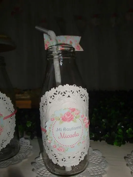 Botellas decoradas con blondas | Primera comunión | Pinterest