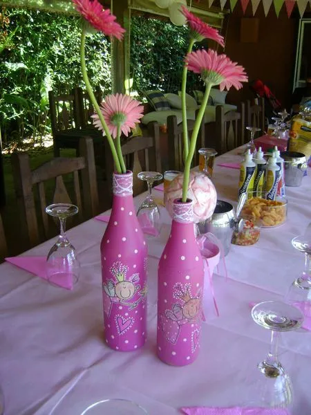 Botellas decoradas, centros de mesa original - SOUVENIRS PARA ...