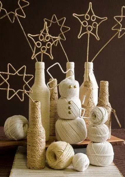 Botellas decoradas con hilo sisal « Manualidades Botellas decoradas con hilo sisal « Manualidades
