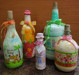 Botellas decoradas para cualquier ocasión (Navidad, baby shower ...