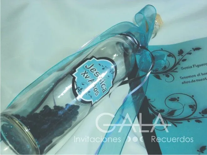 Imagenes de invitaciones para xv años en botellas - Imagui
