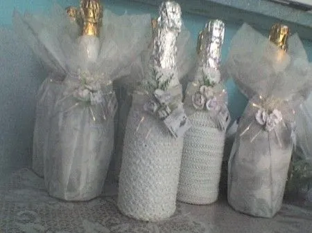 Botellas+De+Brindis+Para+Boda | Inspiración para bodas de encaje ...