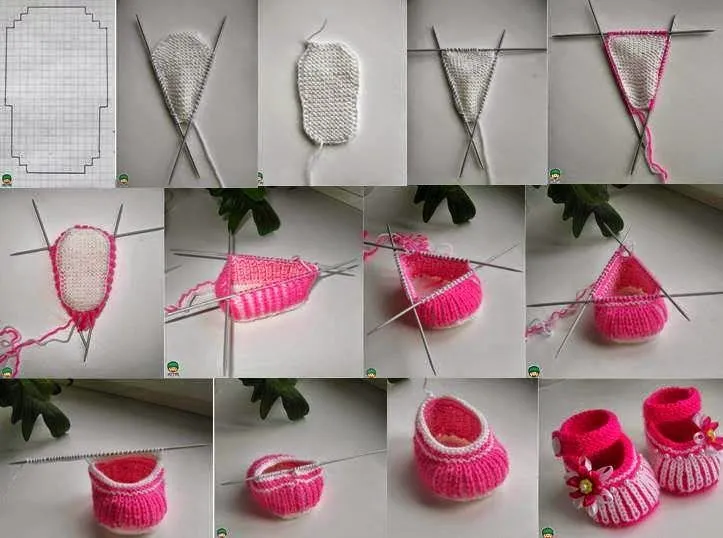 Botitas en dos agujas... o en tres? / paso a paso | Crochet y Dos ...