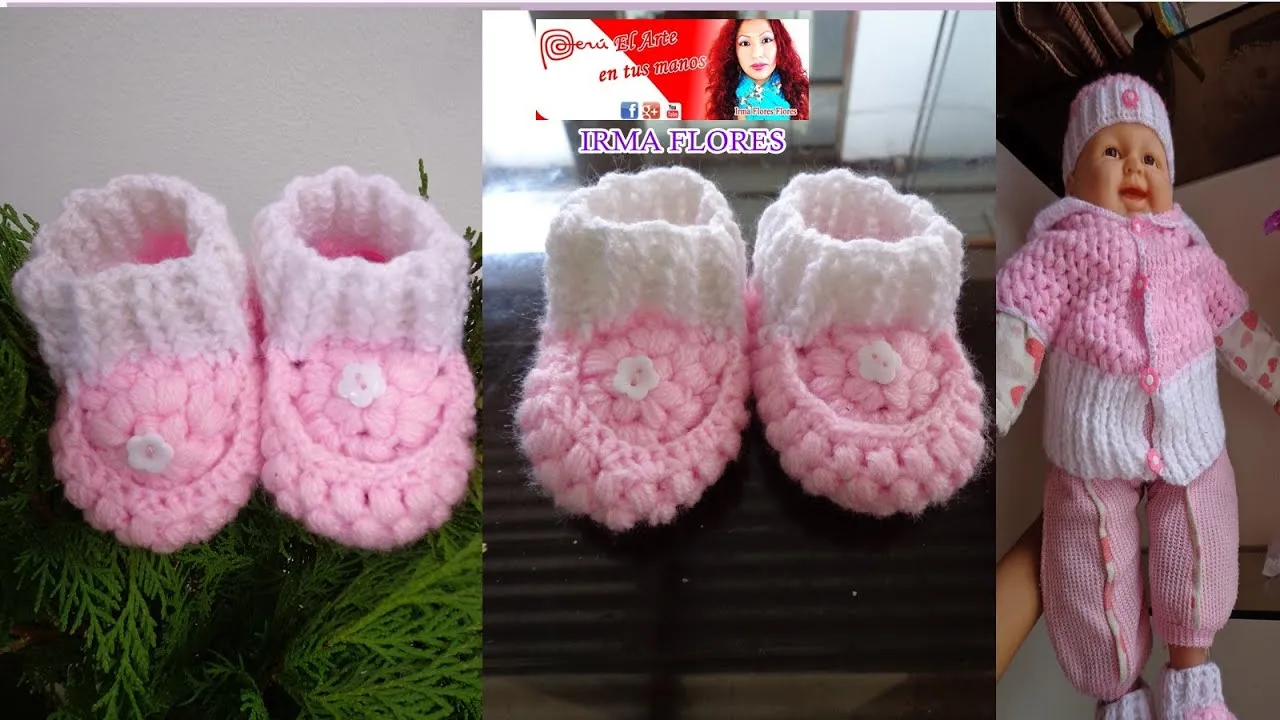 BOTITAS PARA BEBES TEJIDO A CROCHET PASO A PASO - YouTube