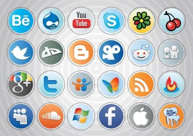 botones de medios de comunicación social | Descargar Vectores gratis