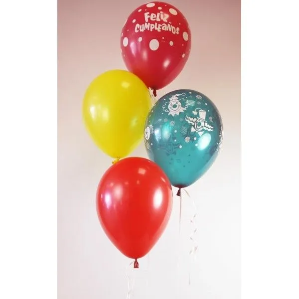 Bouquet 4 globos Feliz Cumple - Flores a domicilio – Floristería ...