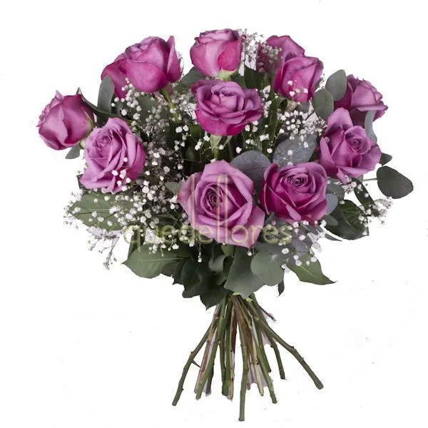 Bouquet rosas moradas. - quedeflores.com - Flores todo el año Bouquet rosas moradas. - quedeflores.com - Flores todo el año