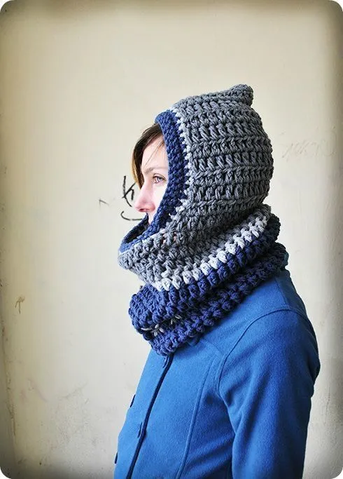 braga con capucha - 3 colores, Crochet, Bufandas | Crochet - COLLS ... braga con capucha - 3 colores, Crochet, Bufandas | Crochet - COLLS ...