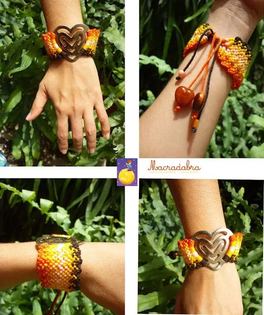 Brazalete de Corazon #macrame