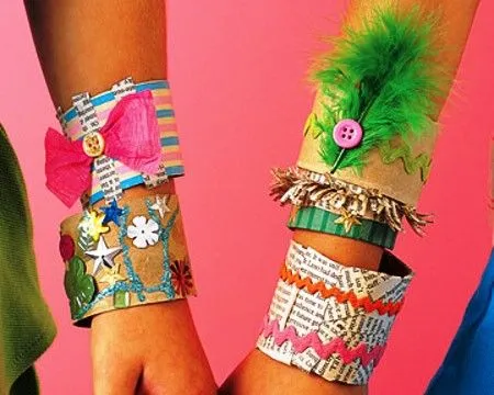 BRAZALETES HECHOS CON PAPEL PARA LOS NIÑOS : Manualidades Creativas