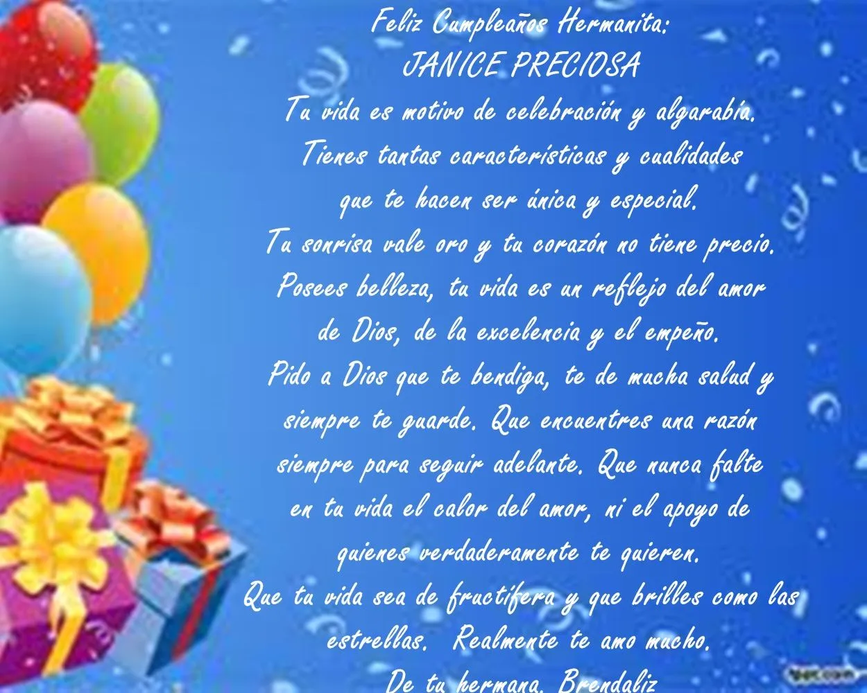 Brendaliz Avilés: Sitio Oficial: ¡Feliz Cumpleaños Sister! Brendaliz Avilés: Sitio Oficial: ¡Feliz Cumpleaños Sister!