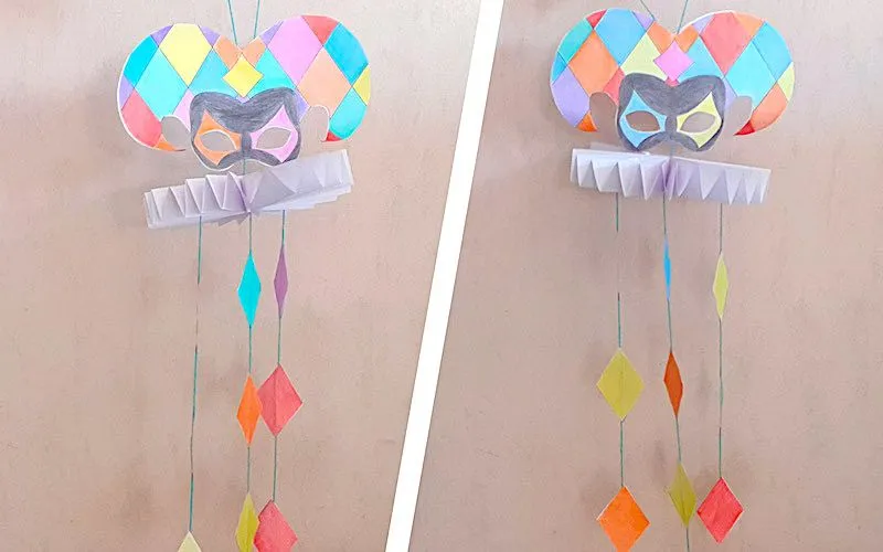 Bricolage pour le carnaval : mobile arlequin