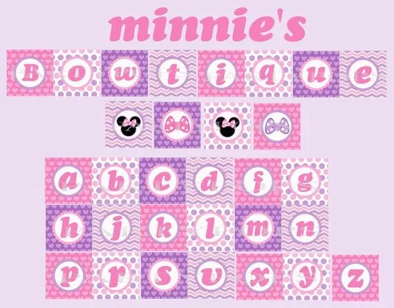BRICOLAJE Minnie Bow-tique Party Banner 26 letras por PartyPops