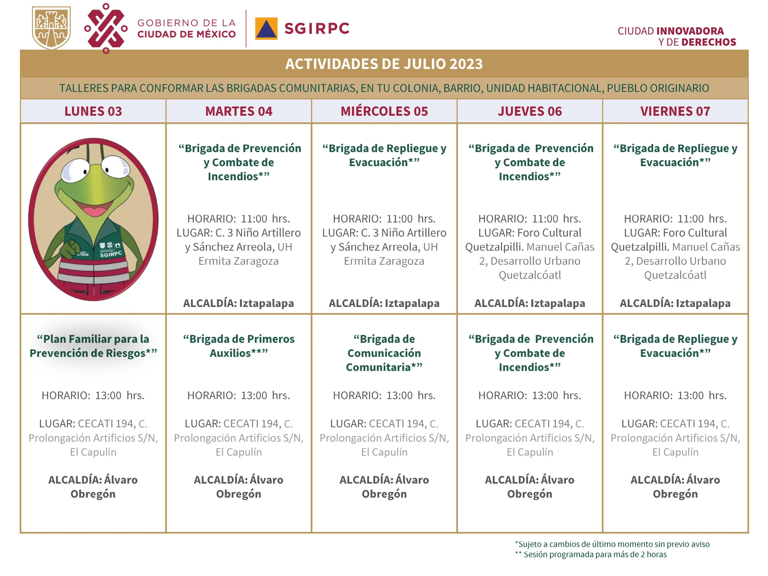 Brigadas Comunitarias de Prevención de Riesgos de Desastres y Protección Civil Brigadas Comunitarias de Prevención de Riesgos de Desastres y Protección Civil