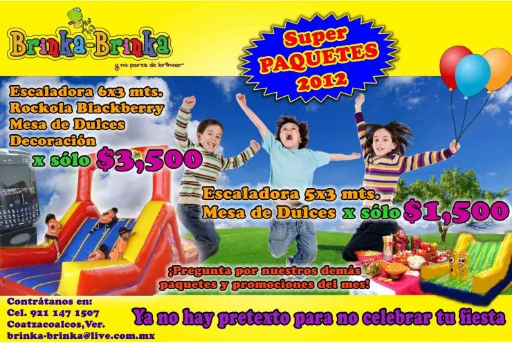 Brinka-brinka, y no pares de brincar-divercion para cumpleaños ... Brinka-brinka, y no pares de brincar-divercion para cumpleaños ...