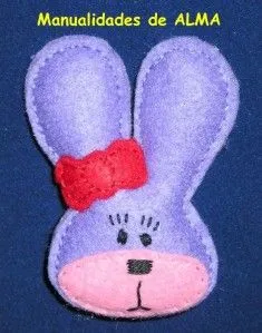 Broche conejo con lazo en fieltro « Manualidades de Alma Broche conejo con lazo en fieltro « Manualidades de Alma