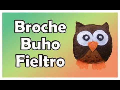 Broche de fieltro Buho - owl felt brooch - YouTube