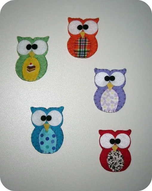 Broches de fieltro buhos - Imagui