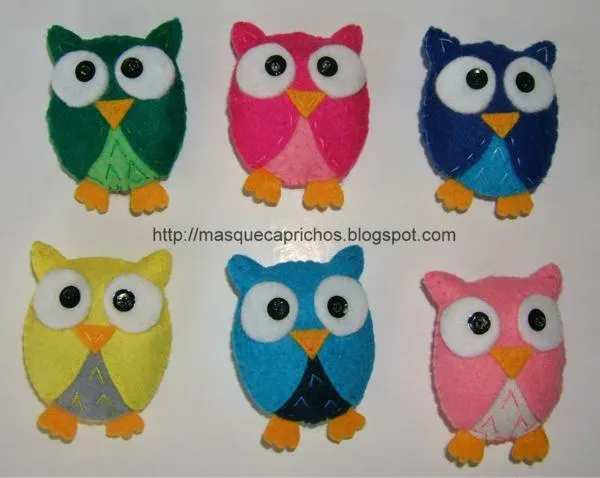 Broches de fieltro buhos - Imagui