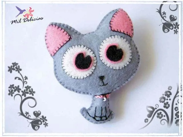 Broche Gato Broche Fieltro Fieltro Costura Pictures to like or ...