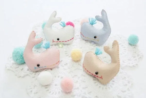 Cómo hacer broches en forma de ballenas para niñas ~ Mimundomanual