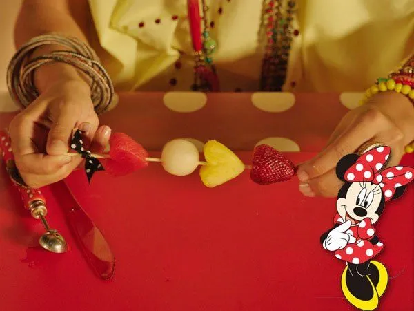 Brocheta de frutas de Minnie Mouse