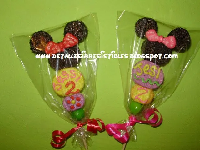 Brochetas de bombon Minnie Mouse - Imagui