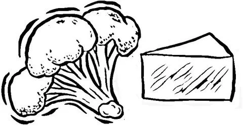 Brócoli y Queso dibujo para colorear | SuperColoring.com Brócoli y Queso dibujo para colorear | SuperColoring.com