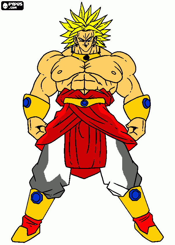 broly ssj legen para colorear, broly ssj legen para imprimir