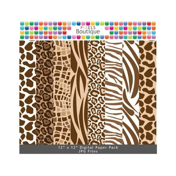 Brown Animal Print Digital paquete de papel núm. por PixelsBoutique Brown Animal Print Digital paquete de papel núm. por PixelsBoutique