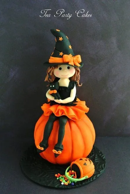 Brujita Cake Topper - por Tea Party Cakes@CakesDecor.com - pastel ... Brujita Cake Topper - por Tea Party Cakes@CakesDecor.com - pastel ...