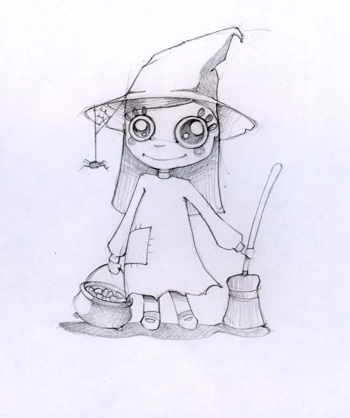 La brujita de Halloween - Dibujo BRUJAS HALLOWEEN para colorear La brujita de Halloween - Dibujo BRUJAS HALLOWEEN para colorear