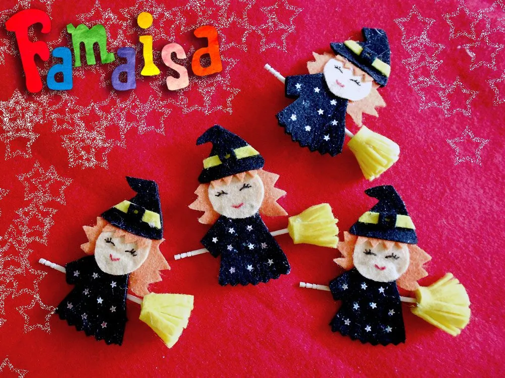 brujitas de fieltro para halloween | Manualidades con fieltro - Famaisa brujitas de fieltro para halloween | Manualidades con fieltro - Famaisa