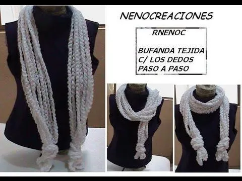 Bufanda de cadenetas hechas con las manos | Pañuelos y bufandas ...