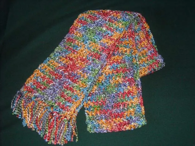 BUFANDAS TEJIDAS A VASE DE PALILLOS: Bufanda Multicolor BUFANDAS TEJIDAS A VASE DE PALILLOS: Bufanda Multicolor