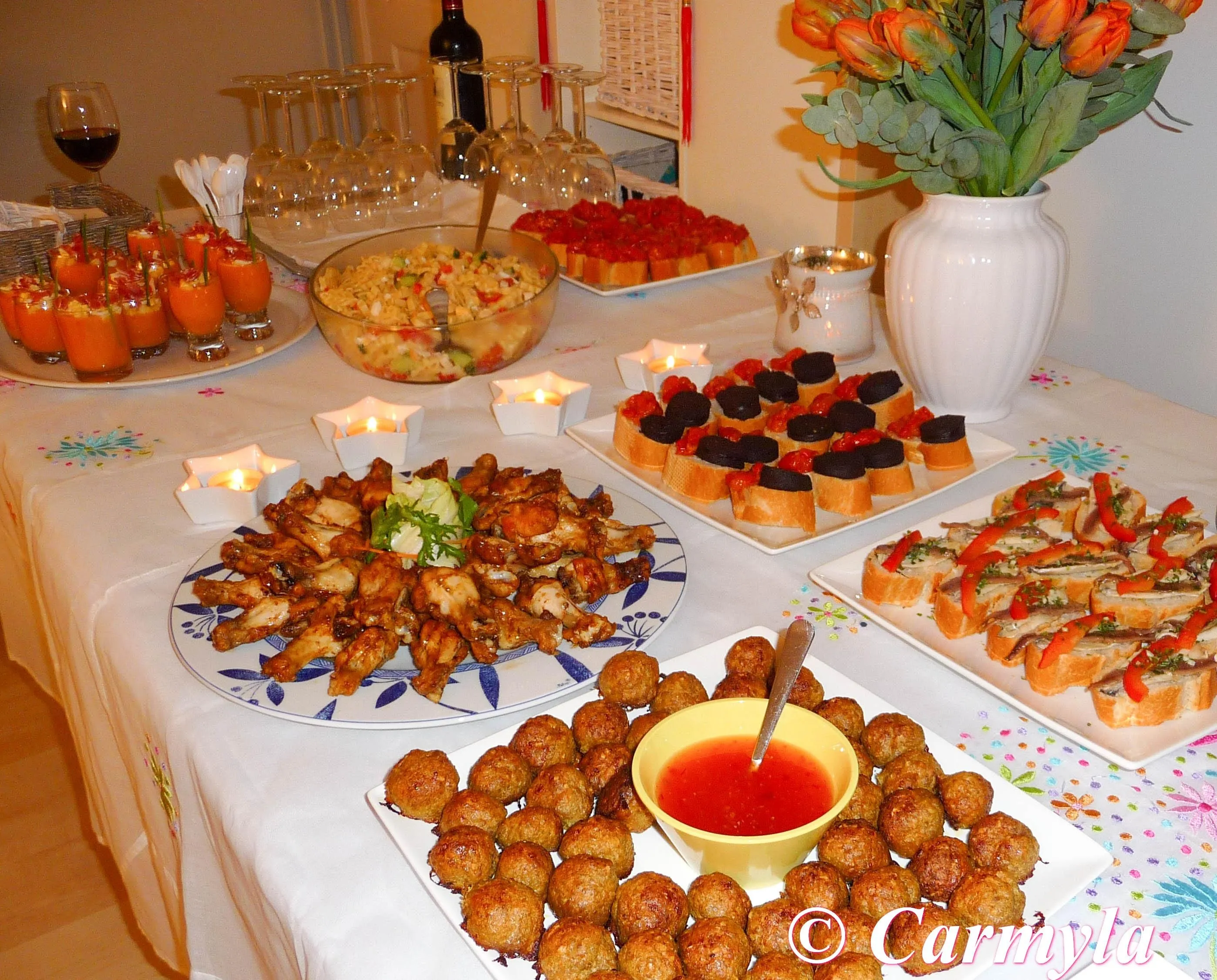 BUFFET DE TAPAS PARA CUMPLEAÑOS (para 15 personas) | CarmYla BUFFET DE TAPAS PARA CUMPLEAÑOS (para 15 personas) | CarmYla