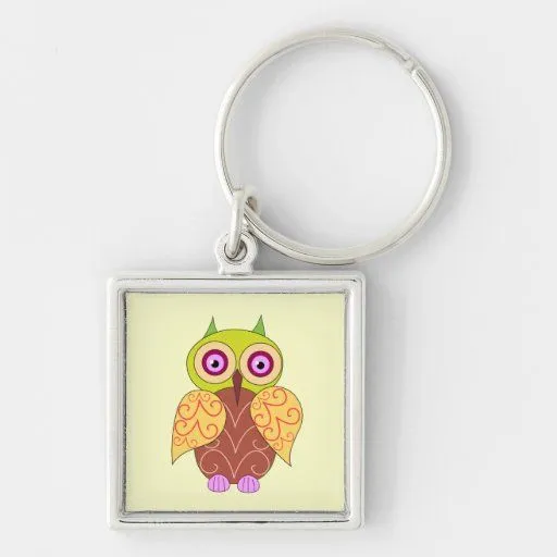 Búho bonito en el llavero poner crema de Zazzle. Búho bonito en el llavero poner crema de Zazzle.