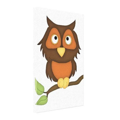 Búho del dibujo animado (caoba) lienzo envuelto para galerías | Zazzle Búho del dibujo animado (caoba) lienzo envuelto para galerías | Zazzle
