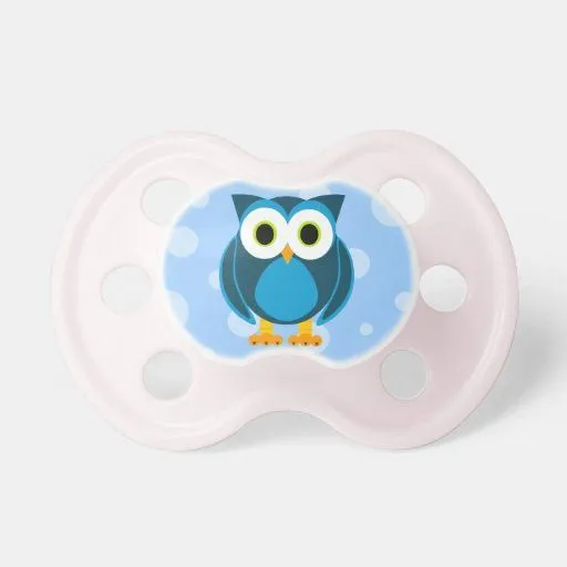 Búho lindo del dibujo animado - azul chupetes para bebes de Zazzle. Búho lindo del dibujo animado - azul chupetes para bebes de Zazzle.